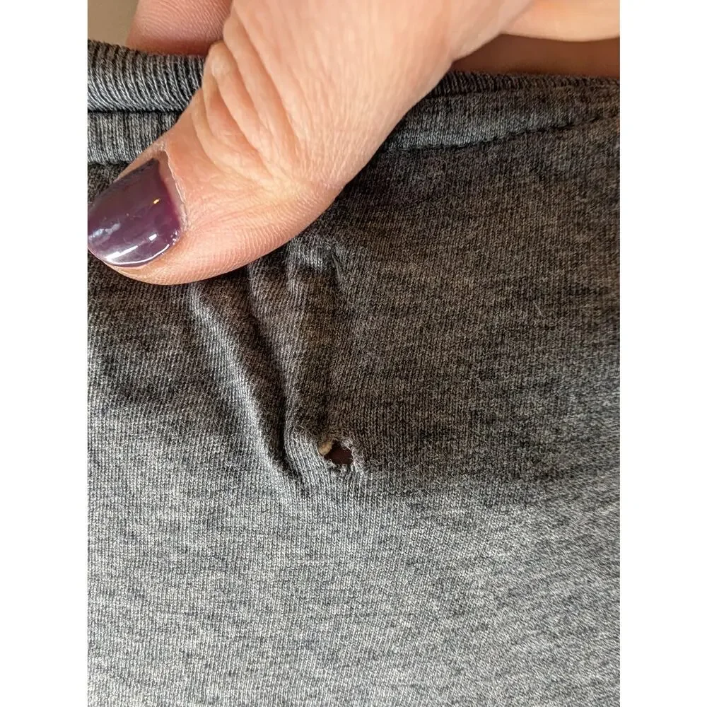 Pact Organic Cotton Heather Gray Long Sleeve Crew Neck Top Sustainable M - Picture 7 of 9